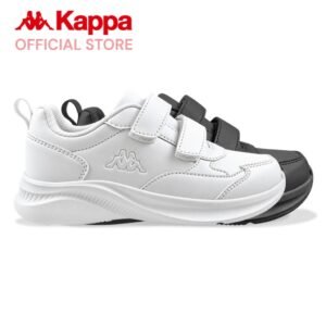 Kappa Velcro School Shoes White Black | Boys Girls Kids | Primary Secondary Student | Comfort Fit KAAFB961